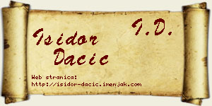 Isidor Dačić vizit kartica
